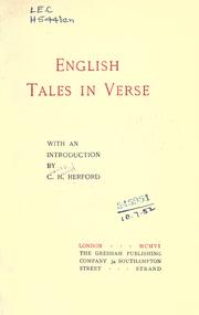 Cover of: English tales in verse. by C. H. Herford, C. H. Herford