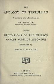Cover of: The  Apology of Tertullian by Tertullian