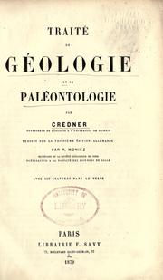 Cover of: Trait©Øe de g©Øeologie et de pal©Øeontologie by Hermann Credner