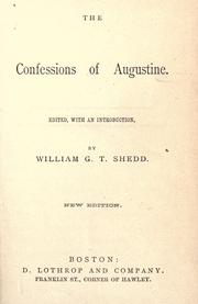 Cover of: The confessions of Augustine. by Augustine of Hippo
