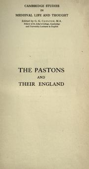Cover of: The Pastons and their England: studies in an age of transition, by H. S. Bennett ...
