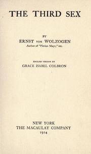 Cover of: The third sex by Ernst von Wolzogen