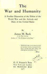 Cover of: The war and humanity by James M. Beck