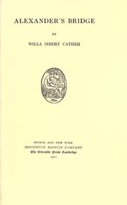 Cover of: Alexander's bridge by Willa Cather