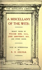 A miscellany of the wits by King, William