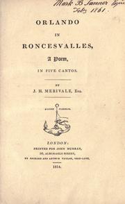 Cover of: Orlando in Roncesvalles: a poem in five cantos.
