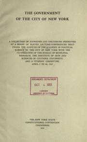 Cover of: The government of the City of New York