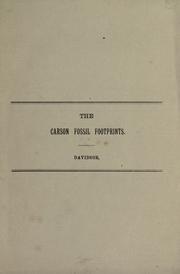 Cover of: The Carson fossil footprints. by Davidson, George, Davidson, George