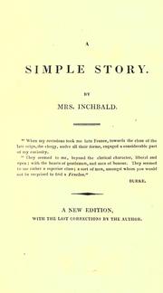 Cover of: A simple story. by Mrs. Inchbald