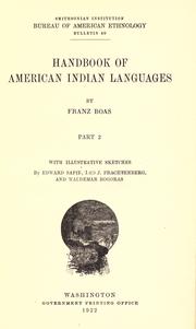 Cover of: Handbook of American Indian languages by Franz Boas