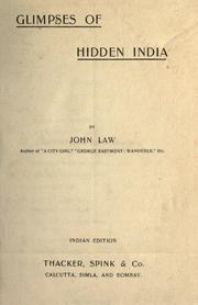 Cover of: Glimpses of hidden India by John Law (undifferentiated)