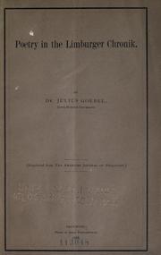 Cover of: Poetry in the Limburger Chronik. by Goebel, Julius