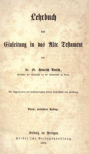 Cover of: Lehrbuch der Einleitung in das Alte Testament by F. H. Reusch