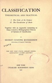 Cover of: Classification, theoretical and practical ... by Richardson, Ernest Cushing