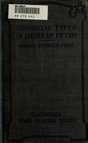 Cover of: Provincial types in American fiction