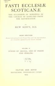 Cover of: Fasti ecclesiæ scoticanæ by Hew Scott