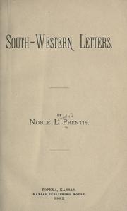 Cover of: South-western letters by Prentis, Noble L.