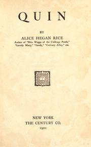 Cover of: Quin by Alice Caldwell Hegan Rice
