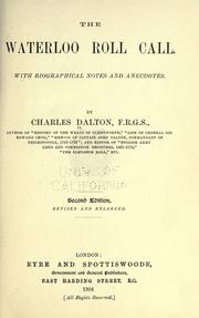 Cover of: The Waterloo roll call by Charles Dalton
