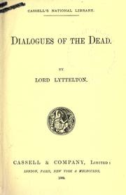 Dialogues of the dead by Lyttelton, George Lyttelton Baron