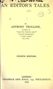 Cover of: An editor's tale. by Anthony Trollope