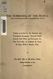 Cover of: The numbering of the people by David de Sola Pool