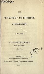 Cover of: The purgatory of suicides. by Cooper, Thomas