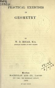 Cover of: Practical exercises in geometry