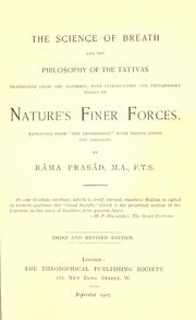 Cover of: The science of breath and the philosophy of the tattvas by Rama Prasada.