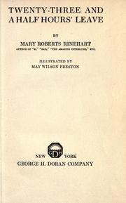 Cover of: Twenty-three and a half hours' leave by Mary Roberts Rinehart