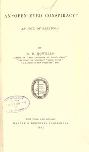 Cover of: An open-eyed conspiracy by William Dean Howells