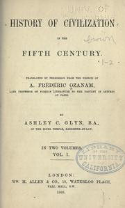 Cover of: History of civilization in the fifth century
