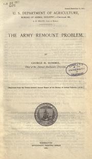 Cover of: The army remount problem.
