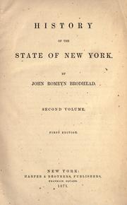 Cover of: History of the state of New York. by John Romeyn Brodhead, John Romeyn Brodhead