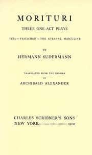 Cover of: Morituri by Hermann Sudermann