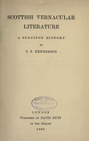 Cover of: Scottish vernacular literature by T. F. Henderson
