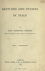 Cover of: Sketches and studies in Italy.
