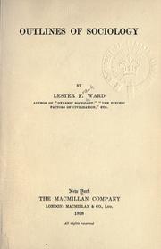 Cover of: Outlines of sociology. by Lester Frank Ward, Lester Frank Ward