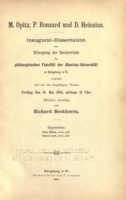 M. Opitz, P. Ronsard und D. Heinsius by Richard Beckherrn