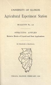 Cover of: Spraying apples: relative merits of liquid and dust applications