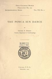 Cover of: The Ponca sun dance by George Amos Dorsey