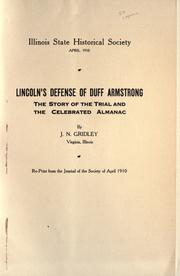 Cover of: Lincoln's defense of Duff Armstrong by JAMES NORMAN GRIDLEY