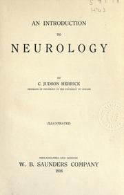 Cover of: An introduction to neurology by C. Judson Herrick