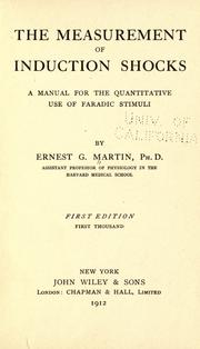 Cover of: The measurement of induction shocks by Martin, Ernest Gale