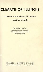 Cover of: Climate of Illinois by John L. Page