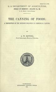 Cover of: The canning of foods