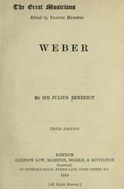 Cover of: Weber by Benedict, Julius Sir, Benedict, Julius Sir