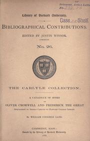 Cover of: The Carlyle collection. by William Coolidge Lane