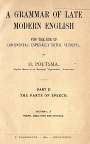 Cover of: A grammar of late modern English by Hendrik Poutsma