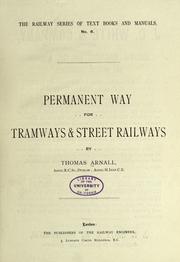 Permanent way for tramways & street railways by Thomas Arnall